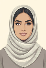 Naklejka premium Portrait of a young woman wearing a hijab.