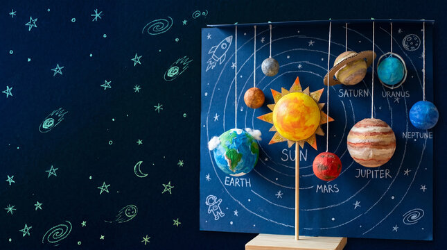 Handmade Solar System Model for Kids Science Education Project
