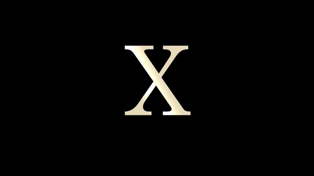 English alphabet letter X with white particles and transparent background, beautiful letter