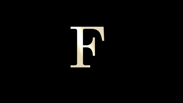 The letter F of the English alphabet with white particles and a transparent background, a beautiful letter