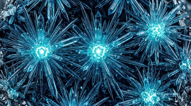 Imagined Technetium Crystals Forming Radioactive Silver Starbursts with No Visible Containment Or Artificial Objects