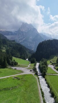 Rosenlaui Valley in the Bernese Oberland, Switzerland and Alpine Landscape