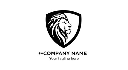 Fototapeta premium Lion Head Emblem Isolated