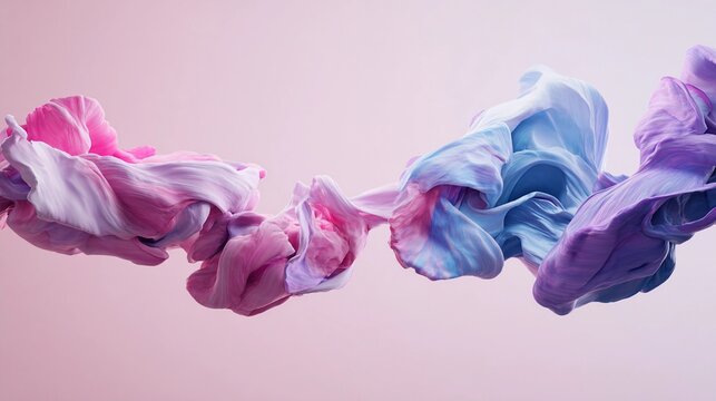 Fluid shape in corner with pastel backdrop showing colorful flowing design Generative AI