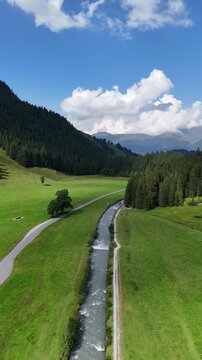 Rosenlaui Valley in the Bernese Oberland, Switzerland and Alpine Landscape