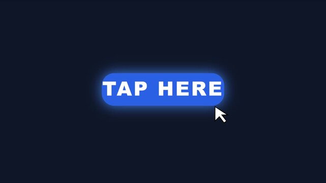 Tap here button animation with mouse cursor interaction for digital marketing and website call to action 4k