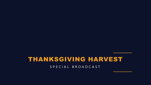 Thanksgiving harvest special broadcast title card for holiday media projects animation 4k