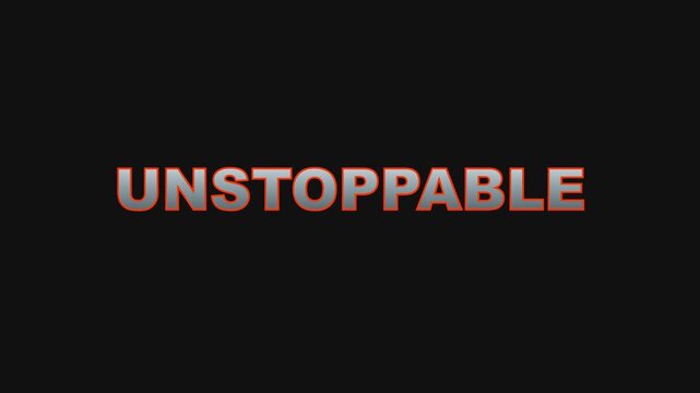 Unstoppable text animation: bold motivational typography for business presentations and digital marketing campaigns 4k