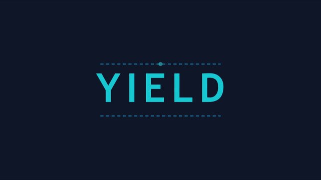 Yield typography motion minimalist financial concept animation for business growth, investment returns, and economic performance data 4k