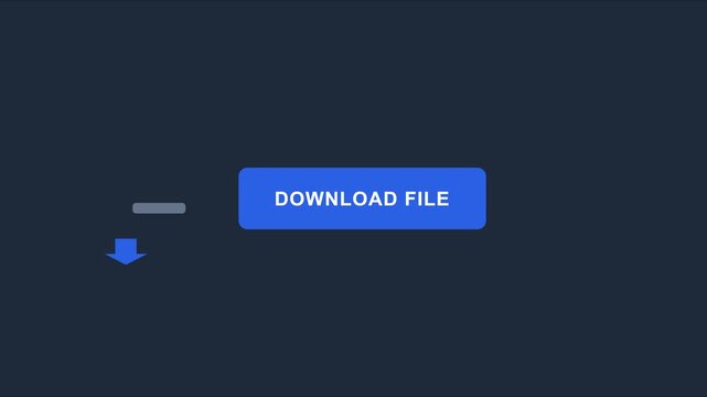 Download file button animation with animated arrow for website ui and digital interface 4k