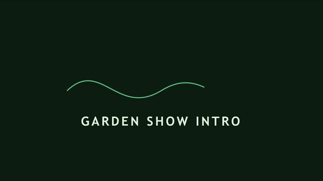 Garden show intro minimalist motion title sequence with green line animation 4k motion green line nature
