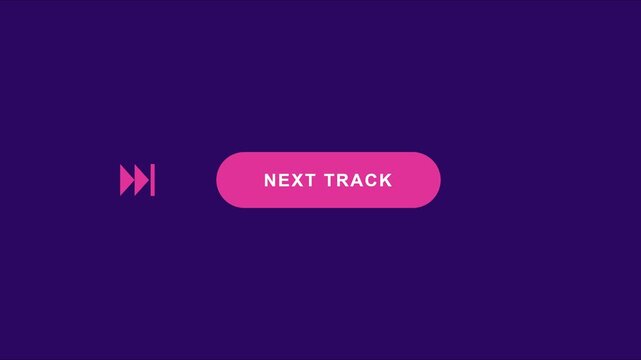 Next track button ui animation with fast forward for music player app interface 4k user interface