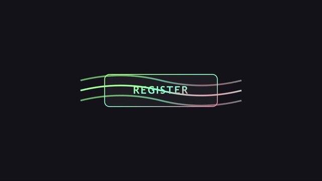 Register button animation with neon glowing lines and modern minimalist ui for digital platforms and website user interface 4k