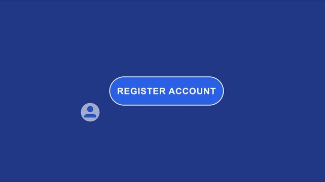 Register account button animation with user for website ui and app sign up process 4k