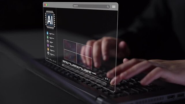 AI platform generating art images with dynamic interface. AI-generated content appears in image gallery artificial intelligence view. Genrative AI loading multiple image from AI design engine. Muxer