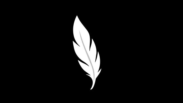 feather animation, beautiful white feather, swaying feather, looping motion graphics, dark background, 4K video