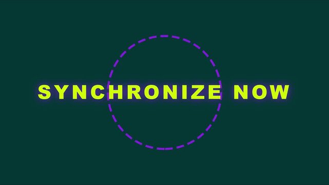 Synchronize now animated text overlay for digital marketing and tech presentations animation 4k motion typography