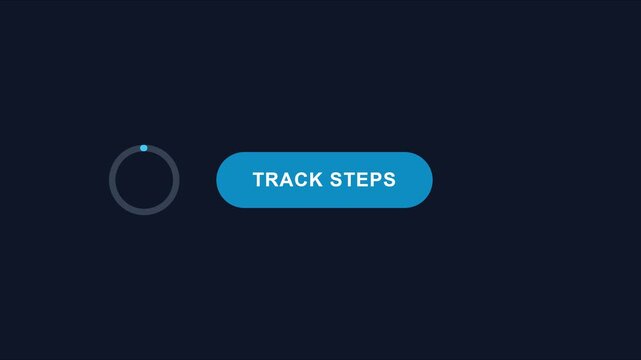 Track steps button ui animation with circular progress indicator for fitness app interface 4k user interface