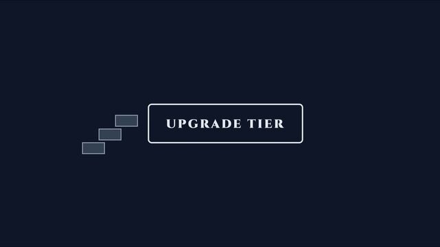 Upgrade tier button animation with stepped progress for business growth and subscription service interface 4k