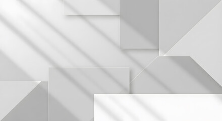 Obraz premium Minimalist white geometric layered background