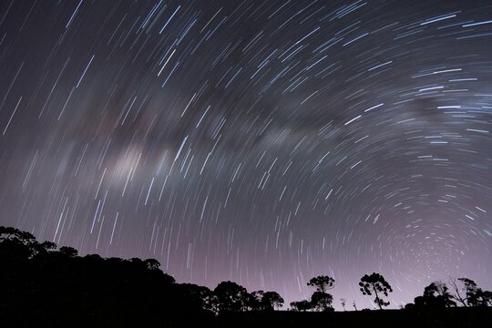 startrail in the mountains
