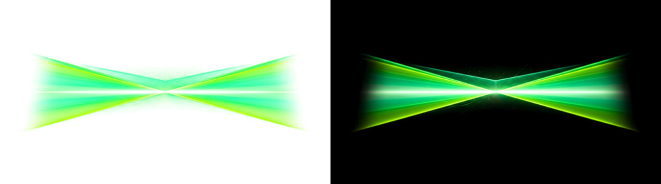 Horizontal V bent laser light plane luminous effect cutout with real transparency