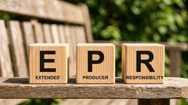 Extended Producer Responsibility EPR Concept Written on Wooden Blocks