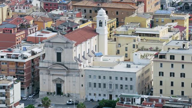 Civitavecchia Cathedral of Saint Francis Assisi Aerial View