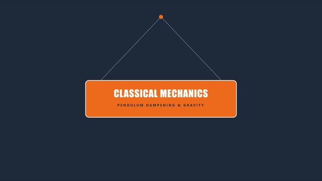 Classical mechanics: pendulum dampening and gravity motion animation 4k physics