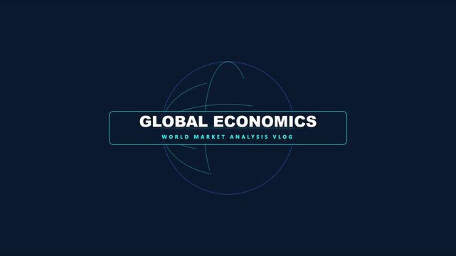 Global economics market analysis vlog motion title sequence for financial news and business reports animation 4k
