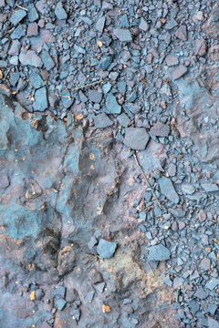 blue and red slate gravel