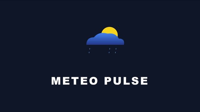 Meteo pulse weather forecast motion with animated rain cloud and sun animation 4k