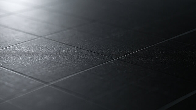 Black Textured Tile Surface with Dramatic Side Light