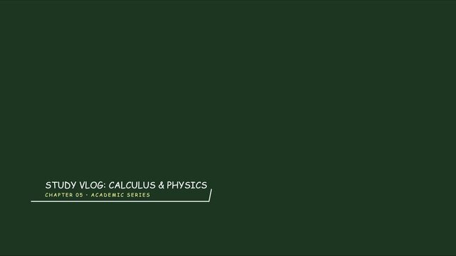 Study vlog calculus physics chapter 05 academic series title card overlay animation 4k
