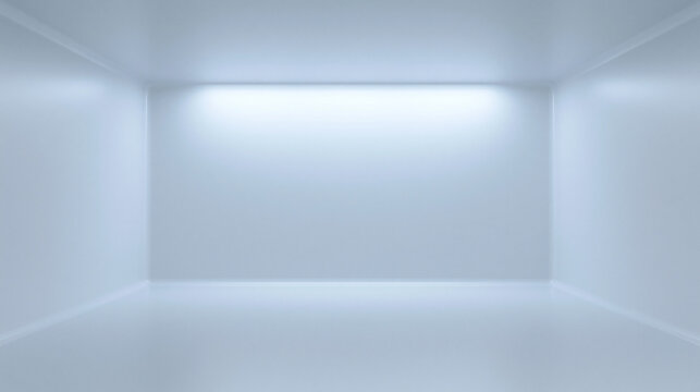 Empty White Modern Studio Room with Illuminated Wall