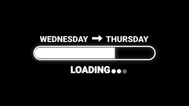 Wednesday To Thursday Weekend Loading Bar Motion Graphic Animation