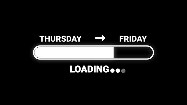 Thursday To Friday Weekend Loading Bar Motion Graphic Animation