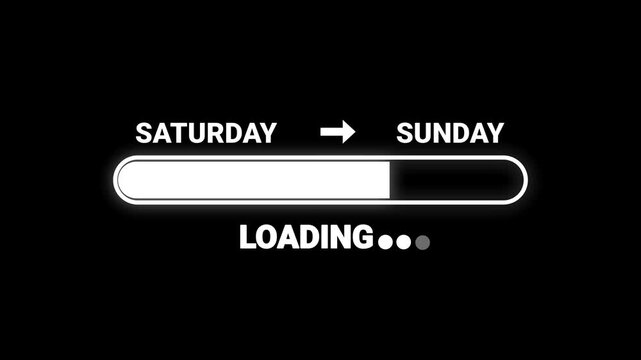 Saturday To Sunday Weekend Loading Bar Motion Graphic Animation