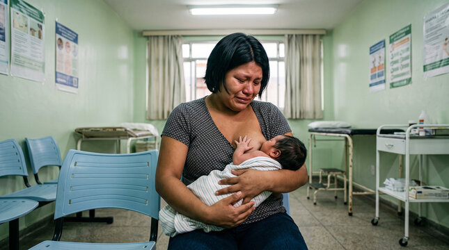 Mother breastfeeding newborn baby