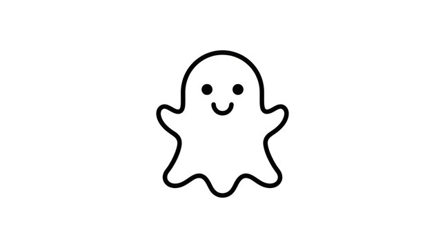 Smiley ghost icon with two dots for eyes