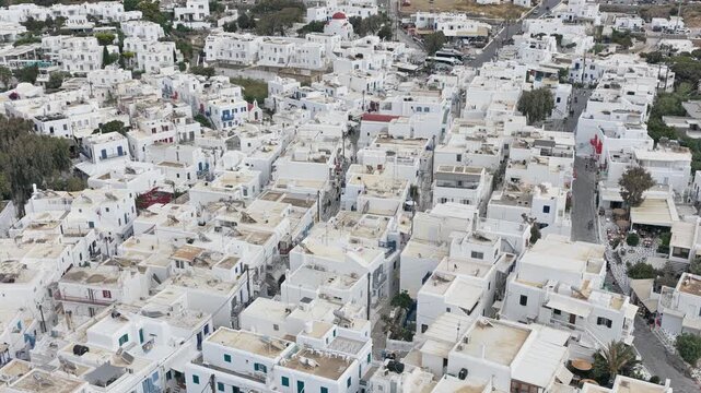 Aerial View Mykonos Town Greece White Washed Buildings Classic Island Architecture