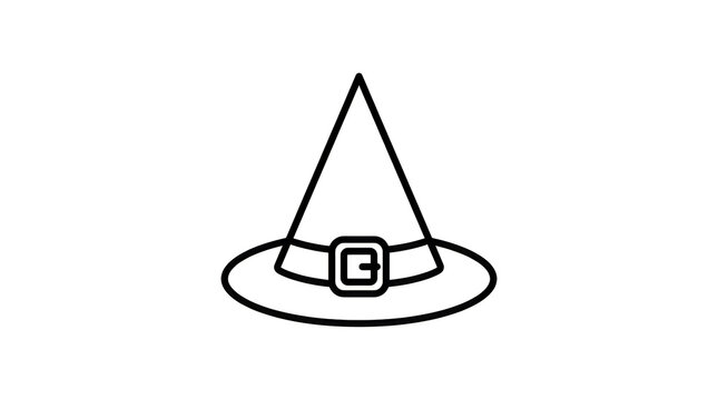 Simple witch hat icon with buckle detail
