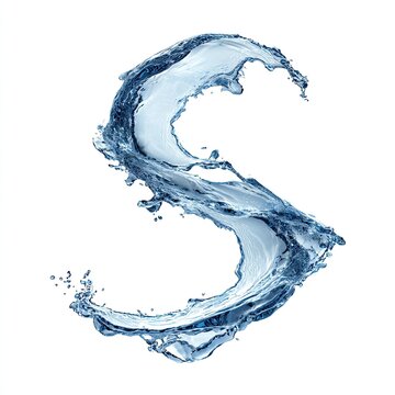 Water splashes forming the letter S