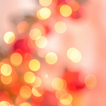 Soft bokeh festive lights holiday background golden circle red blur warm glow abstract light Christmas theme cozy mood seasonal decor Soft bokeh festive lights holiday Christmas Concept