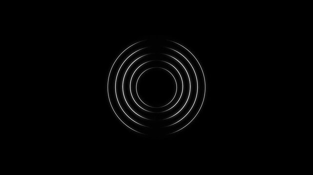 Abstract circle radio waves looping background. Abstract neon radio waves signal. Radio wave signal, radar concept. Radio waves seamless animation background video with alpha chanel.4k video