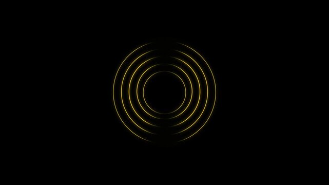 Abstract circle radio waves looping background. Abstract neon radio waves signal. Radio wave signal, radar concept. Radio waves seamless animation background video with alpha chanel.4k video