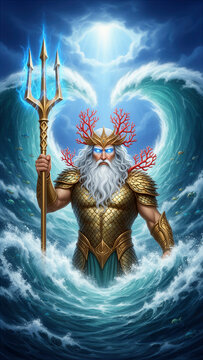 Poseid&oacute;n, Neptuno, dios del mar, dios griego, mitolog&iacute;a griega, mitolog&iacute;a, tridente, oc&eacute;ano, dios del oc&eacute;ano, rey del mar, se&ntilde;or del mar, deidad marina, divinidad, agua, olas gigantes, tormenta marina