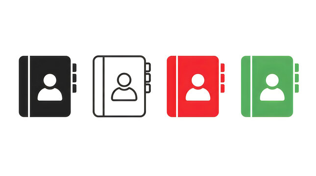 Flat design mobile phone contact icons set