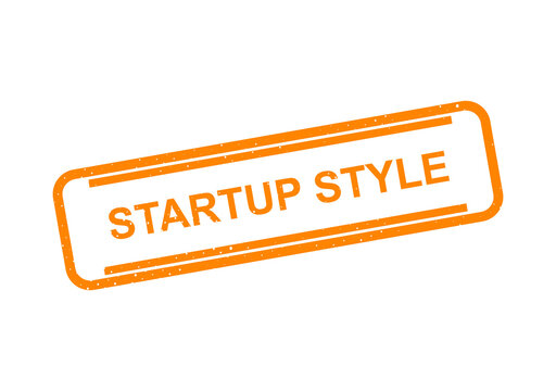 Orange startup style stamp with bold text illustration
