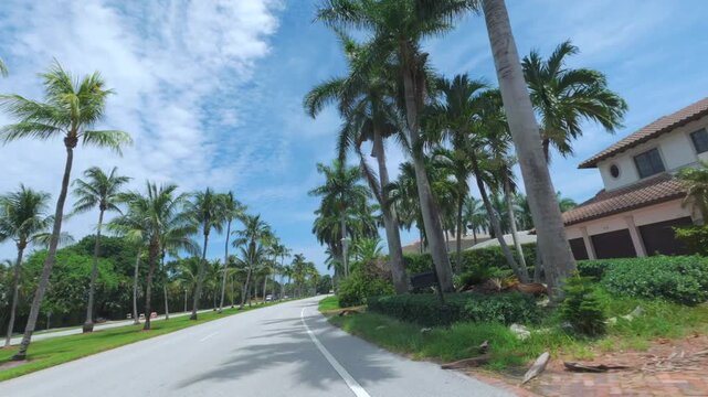street view of Boca Raton, Florida with trees and city